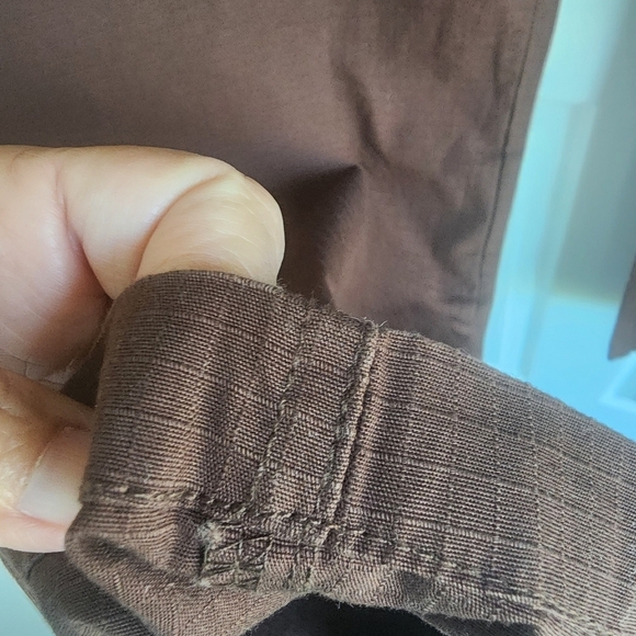 Roxy Med Rise Wide Leg Rip Stop 100 % Cotton Pants Size 9 Chocolate Brown NWT - Picture 5 of 8